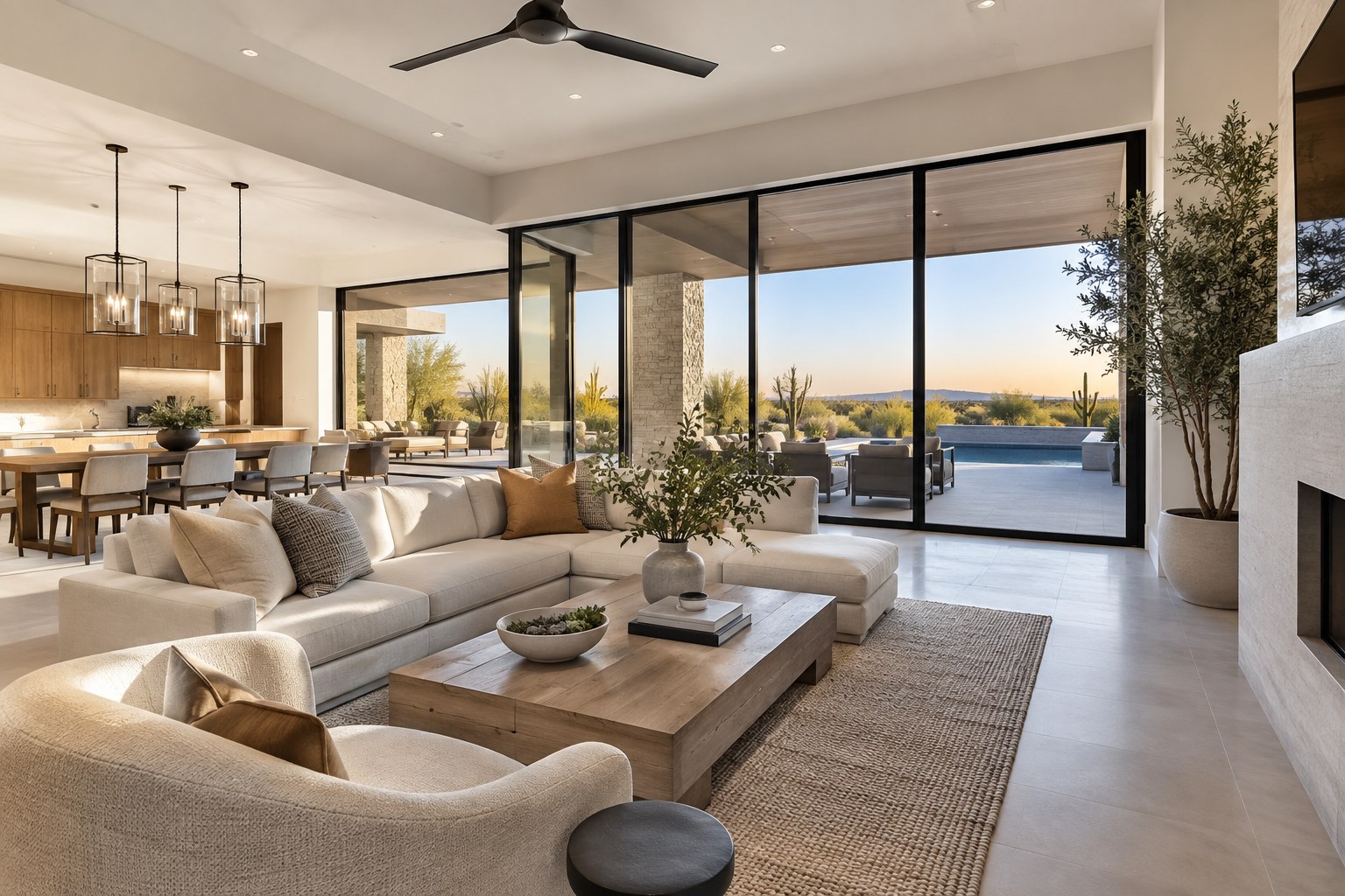 A bright Scottsdale Arizona home interior, illustrative